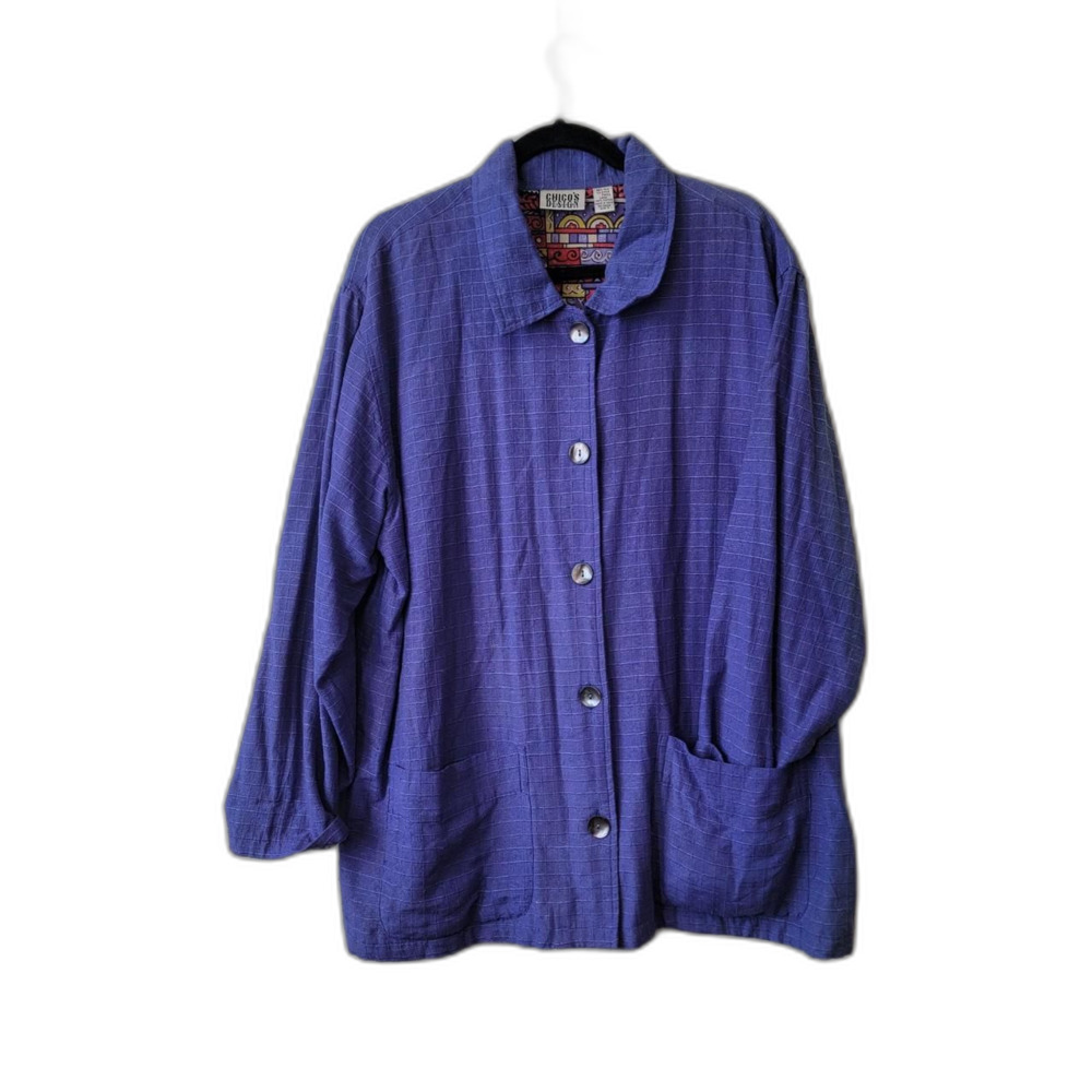 Chico's Textured Silk Shacket Jacket Blouse